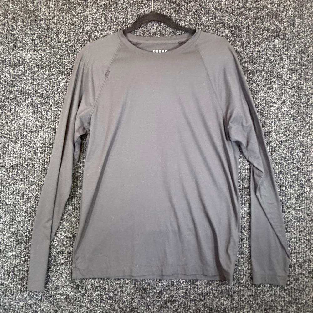 Rhone Reign Long Sleeve Training Shirt Mens Medium Gray‎ Raglan Athletic Tee
